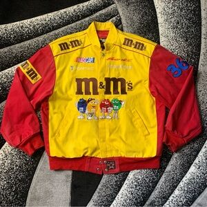Vintage 2000s Y2K NASCAR Jeff Hamilton M&M’s Yellow and Red Jacket